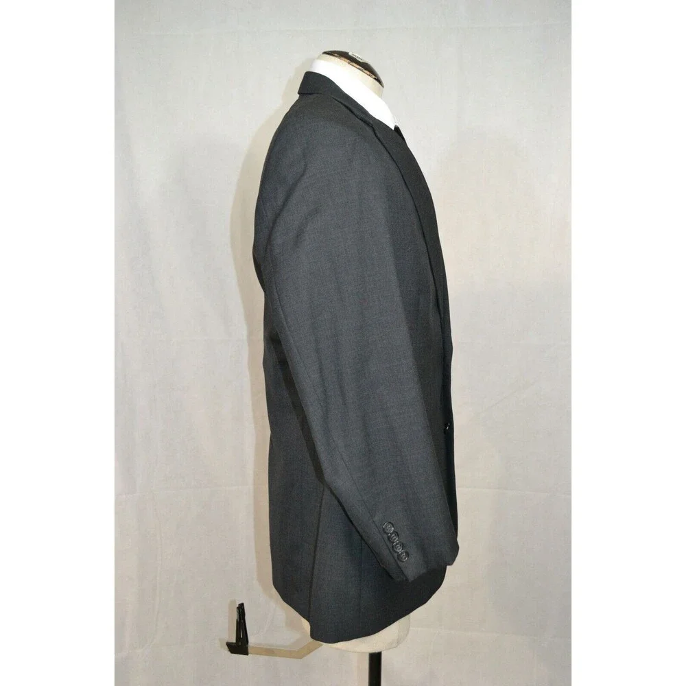 Brooks Brothers Brooksease Wool Blazer Dark Charcoal Gray Sport Coat Sz 44R USA‎